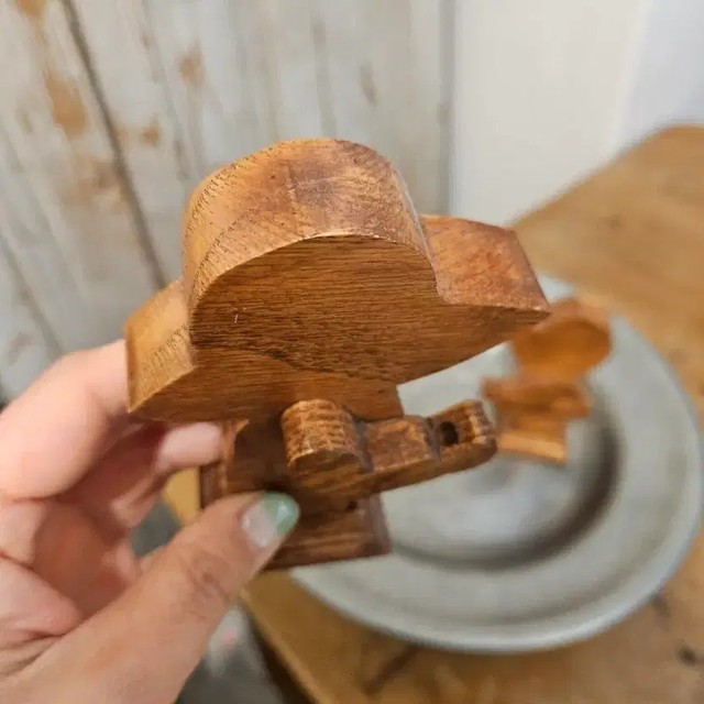 Vintage Harley Havi Wooden Doll Pair 11.5x7 - Collectible Decor