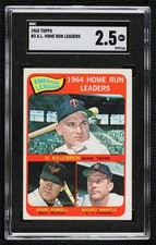 1965 Topps League Leaders Mickey Mantle Harmon Killebrew Boog Powell SGC 2.5 n8a