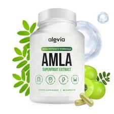 Alevia Organic Amla Capsules 1000mg Indian Gooseberry Antioxidant Supplement 60c