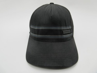 TravisMathew Hat Cap Fitted Mens L-XL Black Mesh Trucker Stripe Golf Flexfit