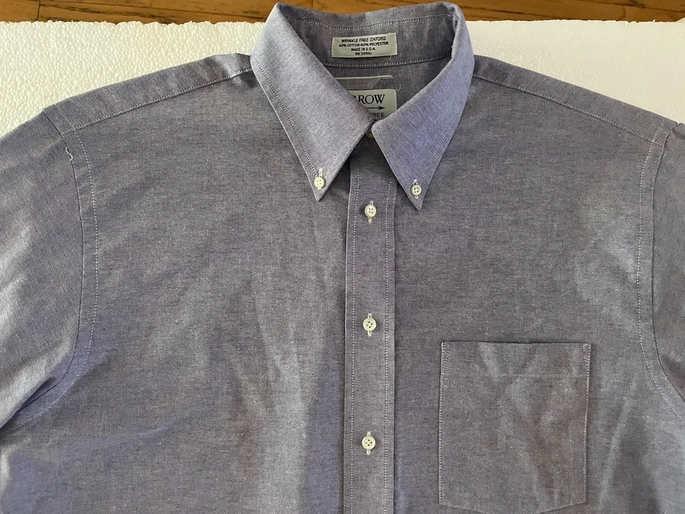 Arrow Vintage Shirt Men’s Size 16 Blue Oxford Shirt 32/33 Wrinkle Free Oxford - Image 4 of 4