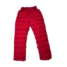 Kids Red Quilted Puffer Snow Pants Insulated Winter Trousers Size 19" Waist
