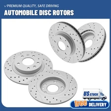 Front and Rear Disc Drilled Brake Rotors Kit for 2016 2017 2018 Mazda CX-3 AWD