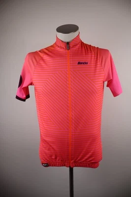 Santini T-Shirt De Cyclisme Homme L Manche Courte Zip Sport Vélo - Photo 1/4