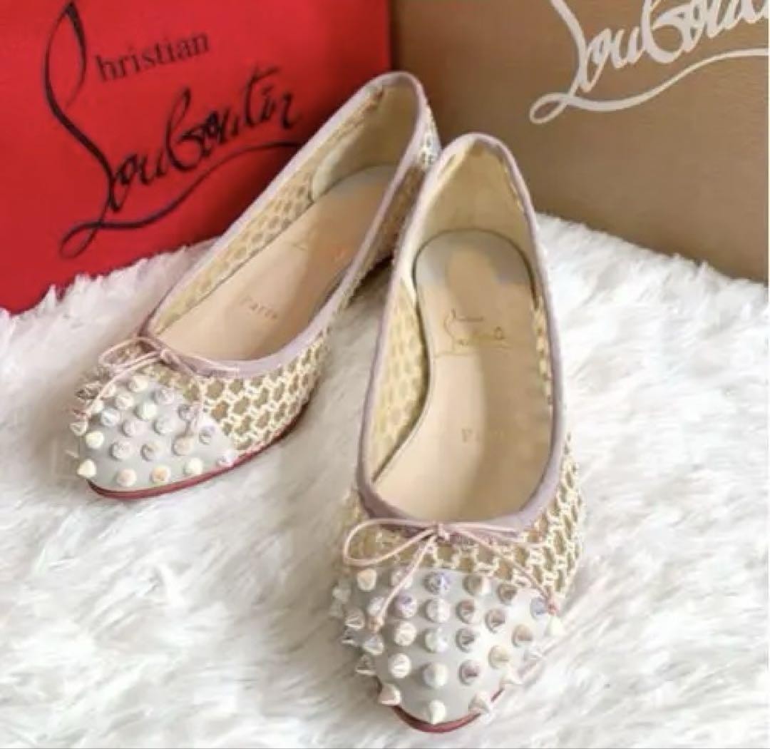 Louboutin Studded Flats Christian Louboutin White Studded Flats