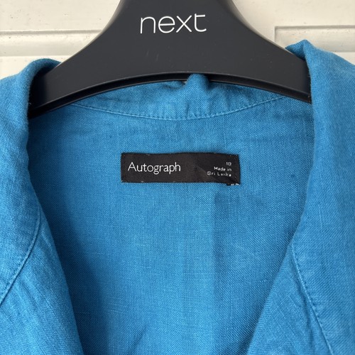 Autograph marks Spencer safari Blue Linen Blouse jacket Size 18 - 第 4/6 張圖片
