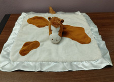 Douglas Baby White Brown Horse Pony Satin Trim Security Blanket Lovey Plush Toy