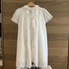 Toddler Christening Gown-4 Piece Heirloom Set with Lace, Eyelets and Ruffles