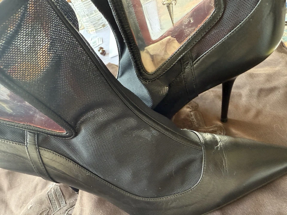 Cesare Paciotti Women's Black Ankle Leather Boots, Size 39/8 Italy New W/t Box - Image 4 of 4