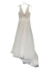 New Stella York 7773 White Floral Embroidery Lace  Tulle Wedding Gown Dress