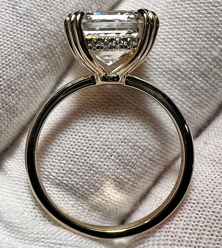 10 Ct Certified Treated Beautiful Off White Diamond Solitaire Ring In 925 Silver - Picture 4 of 7