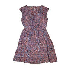 J Crew Sweet Meadow Silk Abstract Floral Printed Cap Sleeve Flutter Dress Size 4