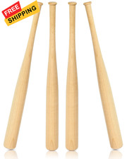 Juexica 4 Pcs Mini Baseball Bats 18 Inch Wooden One Size, wood color 