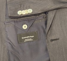 Ermenegildo Zegna Traveller Micronsphere Gray w/Pearl Buttons Silk Jacket 44 R