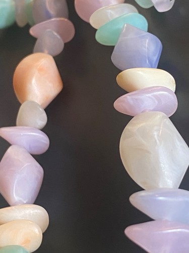 VTG Early 60s Pastel Lucite Plastic Fruit Salad Bead Necklace Earrings Set Retro - Picture 14 of 21