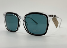 Calvin Klein CK18702S Men's Square Sunglasses Crystal Black Plastic Blue Lens