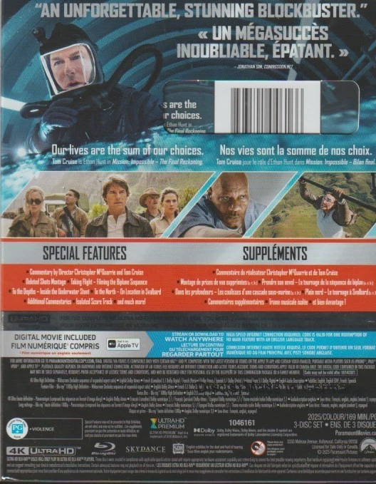 MISSION: IMPOSSIBLE THE FINAL RECKONING 4K ULTRA HD + BLURAY NEW SLIPCOVER 2025 - Immagine 2 di 2
