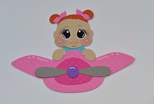 Plane Cute Baby Girl Red Hair. Scrapbook, Card Making Paper Piecing