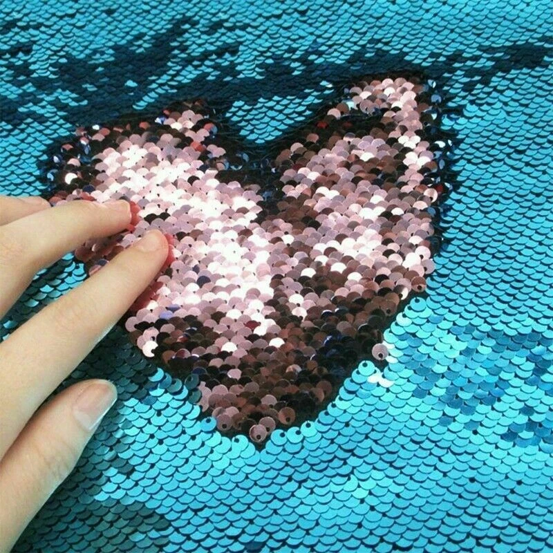 Wendbar Stoff Pailletten Flip Glänzend Zwei Ton Meerjungfrau DIY Material Tuch - Bild 4 von 4