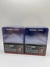 Ultra Pro 3X4 WHITE Rookie 35pt Toploaders 2 Packs of 25 for Standard Cards