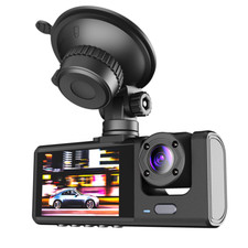 1080P 3 Lens Car DVR Dash Cam Video Recorder G-Sensor Front Inside Rear Camera