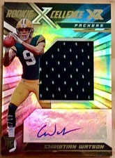 2022 Panini Xr Football Christian Watson RPA Rookie Xcellence Auto #/99 RC Patch