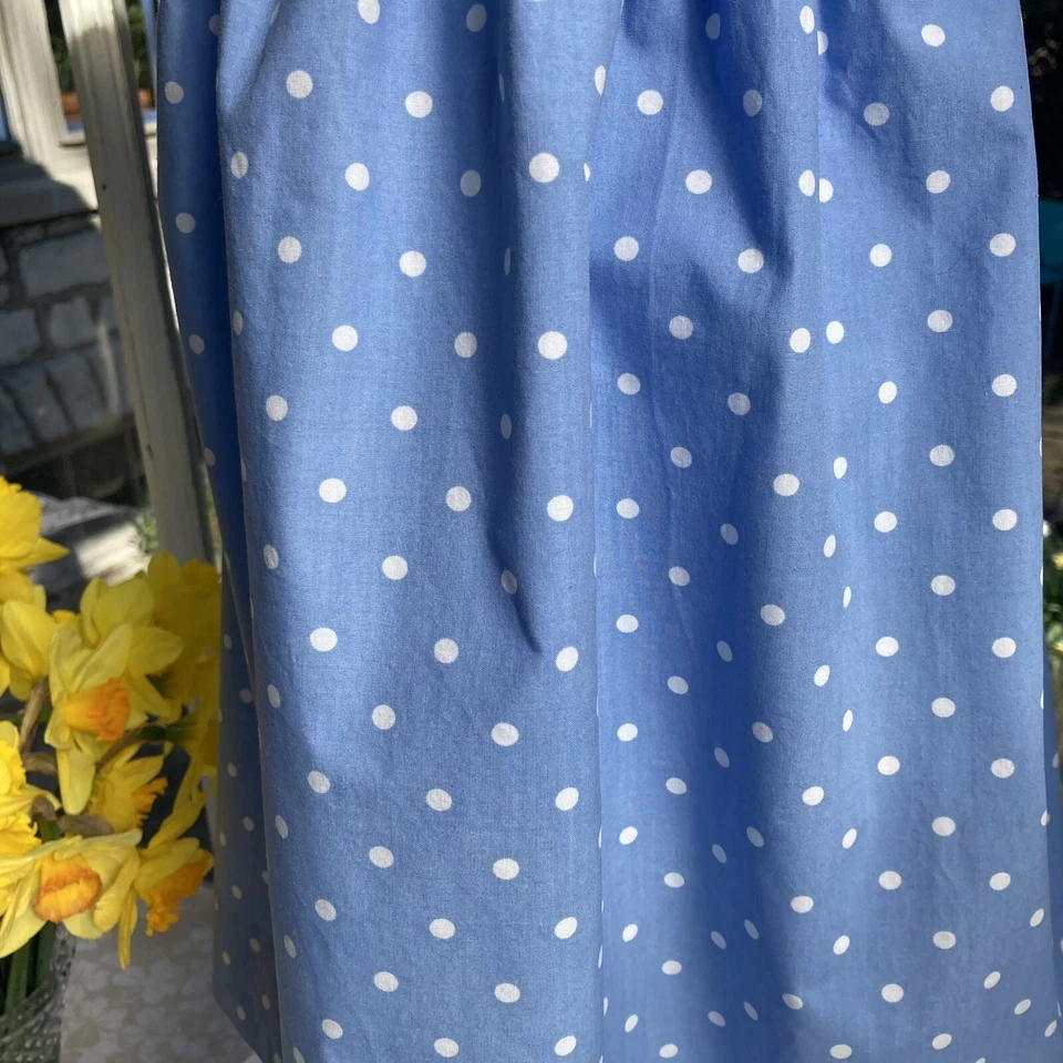 Charming Hartstrings Blue Dotted Smocked Dress, Girls Sz 4 Peter Pan Collar - Image 4 of 4