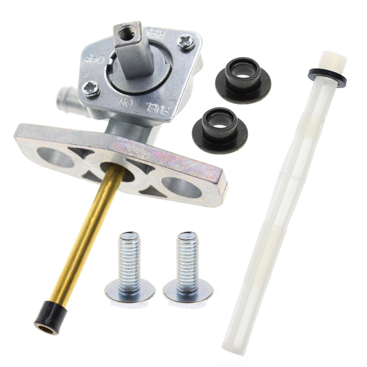 Rubinetto Benzina Per Honda Recon TRX250, 1997-2017, On/Off/Reserve, Metallo