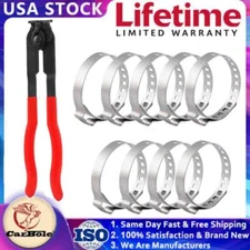 18 Pcs Universal Adjustable Axle CV Joint Boot Crimp Clamps W/ Clamp Pliers Tool