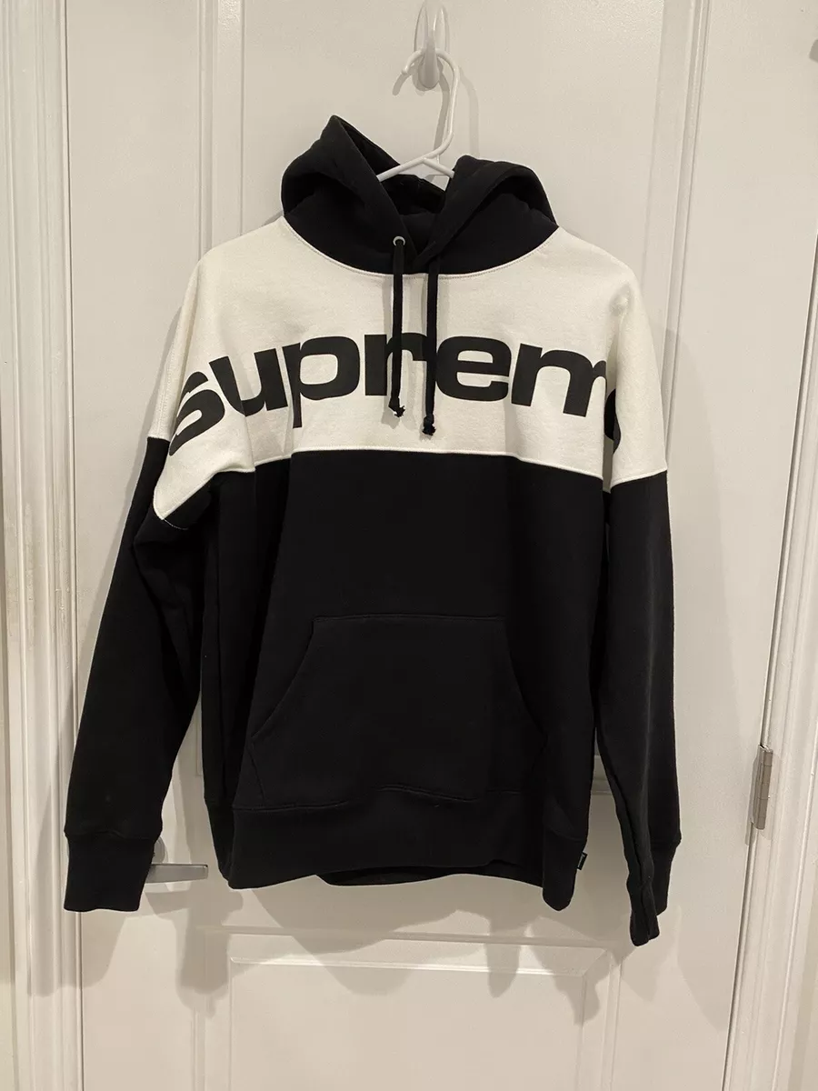 Authentic Excellent Supreme FW17 Black Color Blocked Hoodie Size Small S  Block