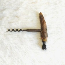 1920s Vintage Stag Horn Handle Corkscrew Open...