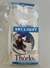 THORLO SL-11 Skiing Over-Calf Socks Unisex M 5.5-8.5 White Nylon VTG NOS 90's