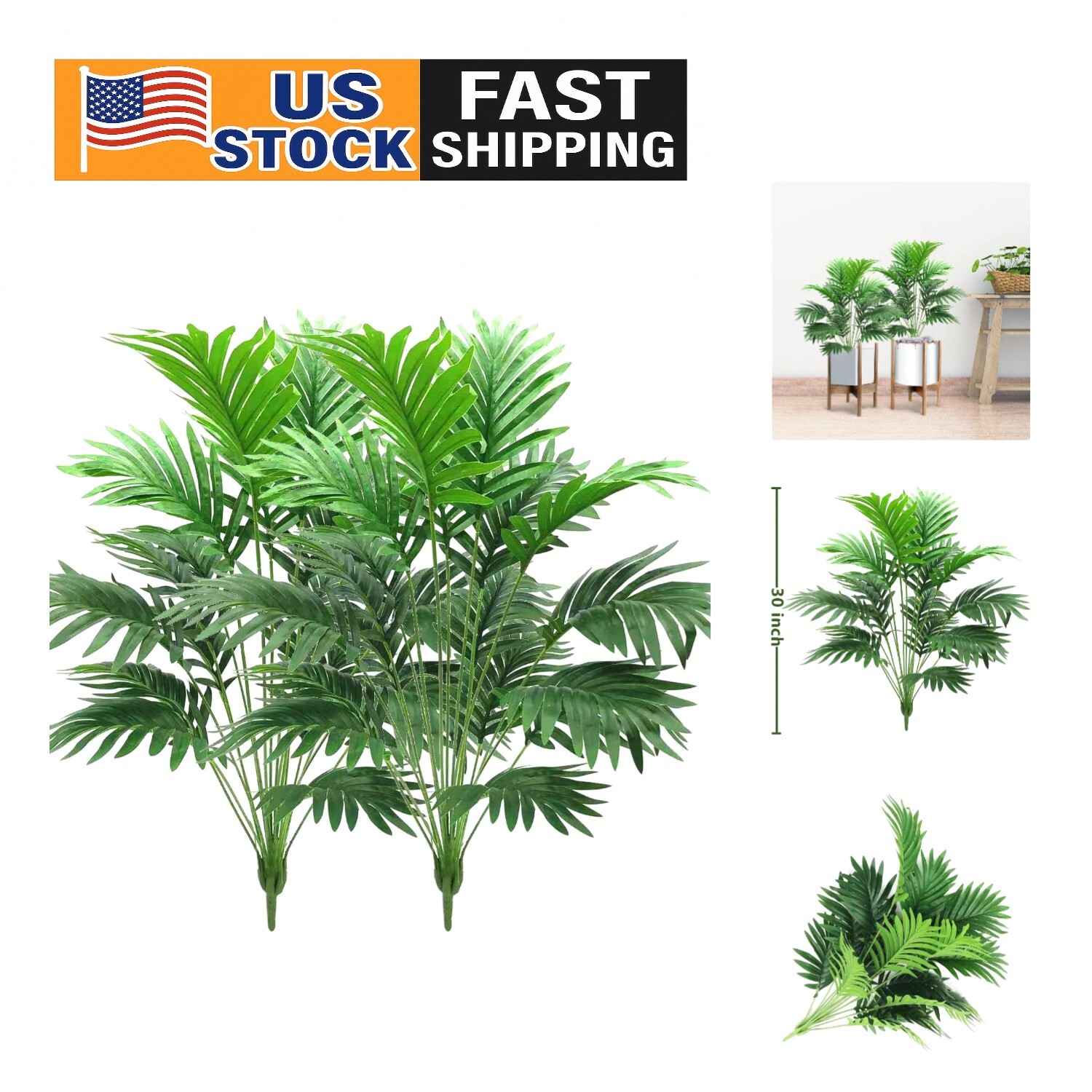 2 Faux Tropical Palm Leaves for Home & Wedding Decor