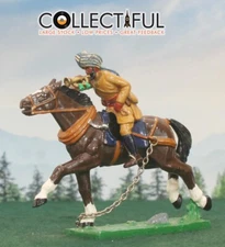 TROPHY - LEAD SOLDIER  CHARGING MOUNTED INDIAN SIKH BUGLER - BRITAINS SIZE🔥L127