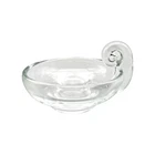 Excellent Steuben Inspired 7” Crystal Glass Snail Scroll Handle Olive Bowl