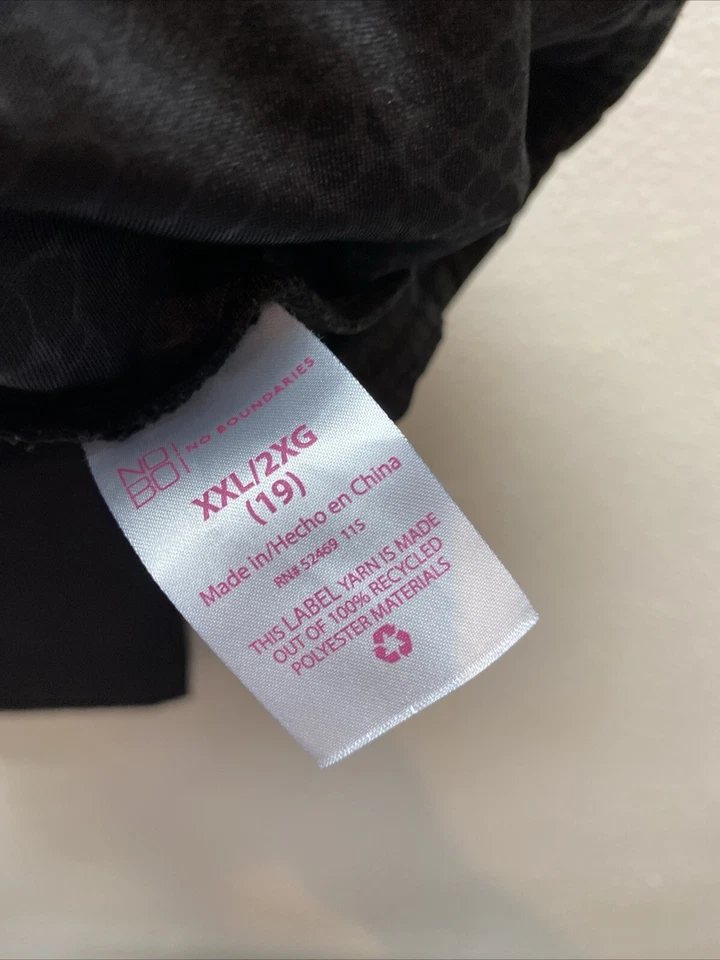 Leggings informales de gamuza suave tiro alto estampado serpiente negro Juniors No Boundaries XXL Foto 3 de 4