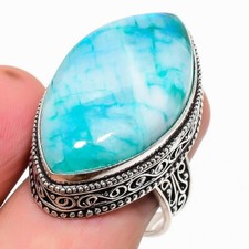 Natural Rainbow Moonstone Gemstone 925 Sterling Silver Ring Size 8.5 g195