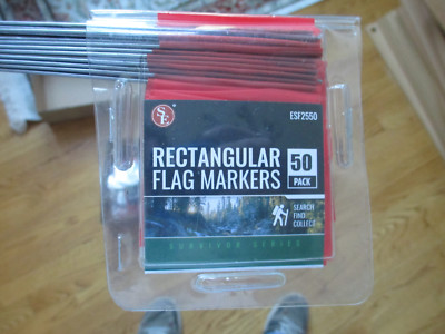 9 PACKS - 450 TOTAL - 21'' RED FLAG MARKERS SURVEY MARKING LINES WARNING CAMPING