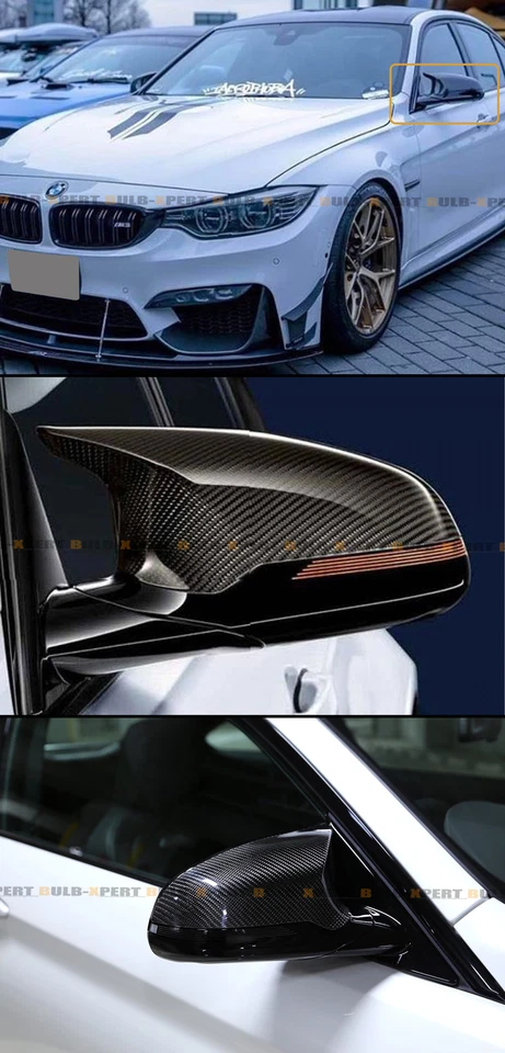 PARA BMW F80 M3 F82 M4 2015-19 FIBRA CARBONO REPUESTO DIRECTO CUBIERTAS ESPEJOS LATERALES Foto 4 de 4