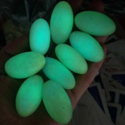 10pcs Glow In The Dark Tibetan Wealth God Ancient Luminous Egg Old Dzi Bead