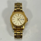 Vintage Seiko Gold Wrist Watch V743-6A68 R 2 Used Untested