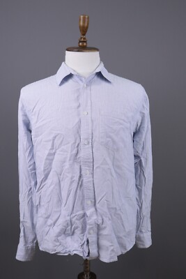 Eton Slim Blue Luxury Long Sleeve Button Down Shirt Size 44 / 17 1/2