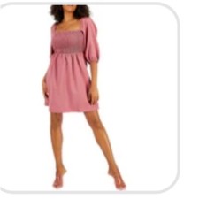Bar III Women's Rose Dawn Smocked Mini Dress Size XLP. Women's Fashion