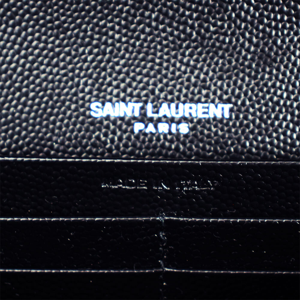 BRAND NEW SAINT LAURENT BLACK LEATHER CHAIN SHOULDER WALLET