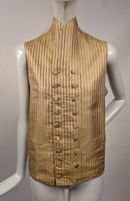 REGENCY 1810 MEN  S YELLOW STRIPED SILK WAIST COAT VEST - MUSEUM QUALITY