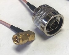 12  RF N Male Straight to Sma Plug Right Angle Extension coax Cable Rg316 30cm