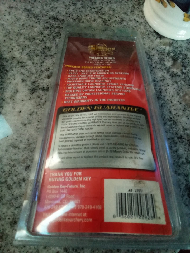 Fall-Away #AR-1301 LH by Golden Key Futura arrow rest, Archery, NEW - Image 2 of 2