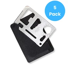 5 Pack Survival Tool 11 in 1 Thin Credit Card Multi Pocket Tool Stainless Steel