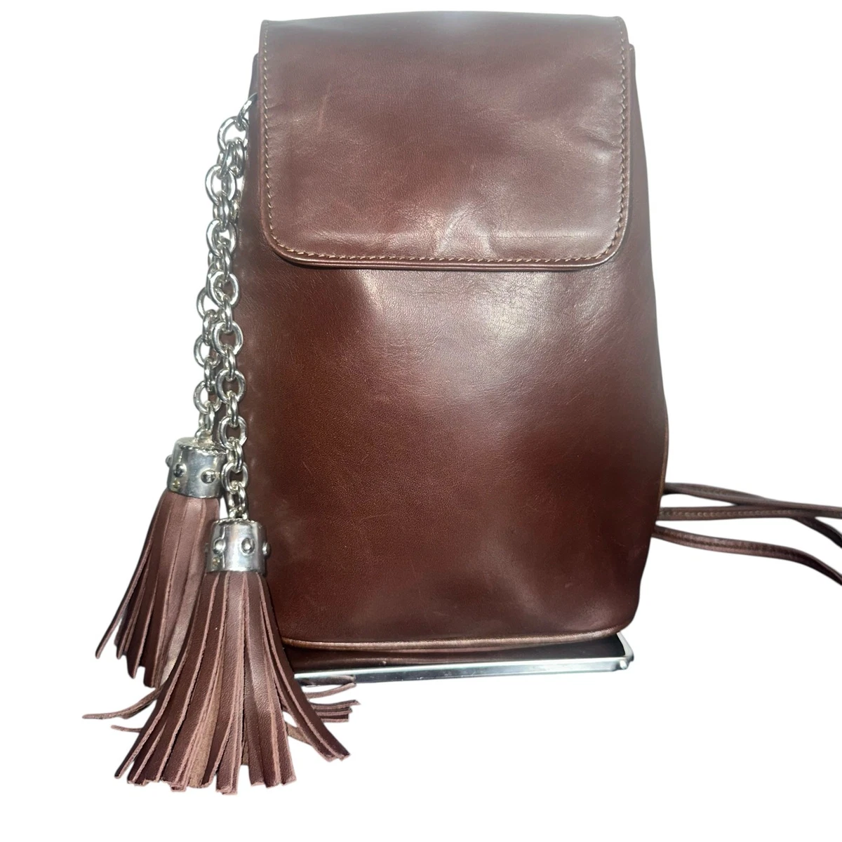 Francesco Biasia‎ Smooth Leather Two-Tone Backpack Black Tan Francesco Biasia Handbag | TikTok main image 3