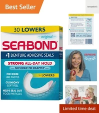 Cushiony Denture Seals - 30 Count, Gradual Release Technology for All-Day Use